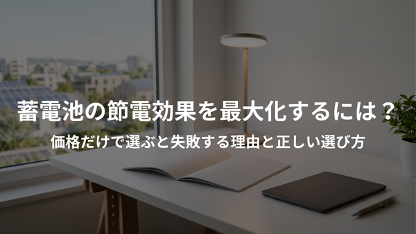 蓄電池の節電効果を最大化するには？価格だけで選ぶと失敗する理由と正しい選び方